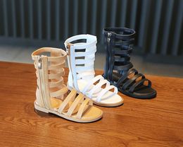 Zapatos para niños Botas romanas de verano Sandalias altas para niñas Sandalias de gladiador para niños pequeños Zapatos de alta calidad para niñas pequeñas 3 colores