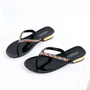 Fashion Summer Slipper Beach Shoe Slippers tongs Flip Flops with Rhinestones Women Sandals Casual Shoes D3XB # 40 S ABA8
