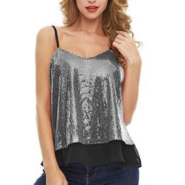 Mode zomer tanktop vrouwen casual sexy halter tops tee ladies club ropa mujer y2k pailletten shirt vrouw kleding blusas camis 240415
