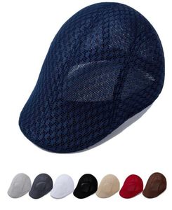 Fashion Summer Unisexe Baseball Cap Men Femmes Sun Mesh Beret Cap Newsboy Golf Cabbie Plat Paped Hat Casquette Breathable Berets3465129