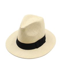 Fashion Summer Femme Man Straw Panama Hat Outdoor Travel Wide Brim Beach Sun Protection Cap Jazz Hat5629097