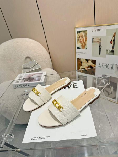 Fashion Summer Women Sandals Slippers Famous Stampée Croc Tf Slide Flats Sliders Italie Perfect Leather Metal Buckle Embellifred Designer Family Box Box Eu 35-42