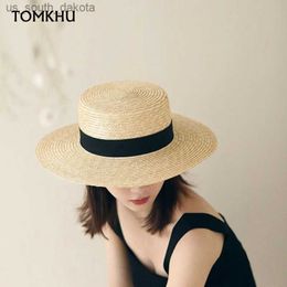 Mode Été Femmes Large Bord Naturel Str Chapeau Chapeau Femme Chapeaux De Soleil Canotier Noir Panama Chapeau De Plage Sombrero Mujer Fedora Cap L230523