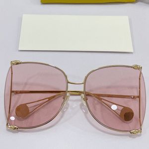 Gafas de sol de moda 0252S anteojos de mujer personalidad diseño de marco grande con perlas al final de las patillas gafas de fiesta para damas UV400 llevar caja original