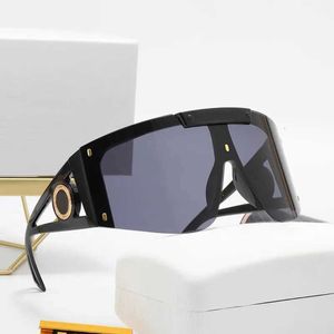 Mode zonnebril merk buiten zomer zwarte man vrouwen een stuk lens bril trend kleur groot formaat rijden brillen spektakel frame geïntegreerd m