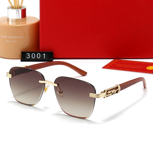 Gafas de sol de diseñador Gafas de mujer Gafas de sol Marca de moda Marco de metal negro Lentes de vidrio para hombres Mujeres Mejor con caja de estuches