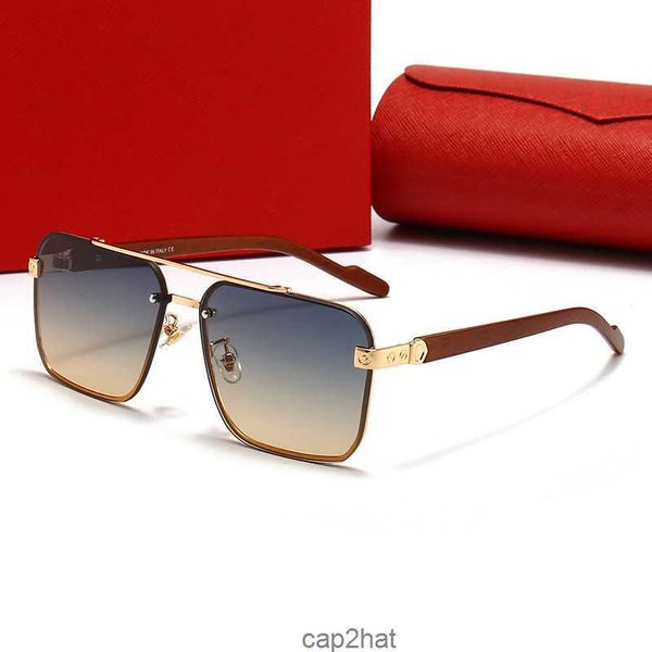 Gafas de sol de moda para mujer Carti gafas de diseñador hombre Lente recortada con marco de metal clásico Gafas Polaroid degradado azul Sombrilla Fábrica al por mayor Con caja M64C