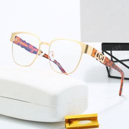 Gafas de sol de moda para mujeres Gafas de sol de diseñador para hombres Eyewear de lente de lujo Gold Gold Marco Sun Glass Transparent Eyeglass con caja -3