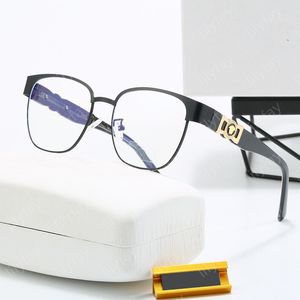 Mode zonnebril voor dames designer zonnebril voor mannen campus stijl brillen luxe goud half frame zonneglas transparante lens -bril met doos nieuw -3