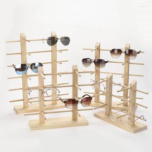 Mode lunettes de soleil cadres 1 pièces bois lunettes de soleil présentoir étagère en bois Durable lunettes présentoir support QL vente Seae22