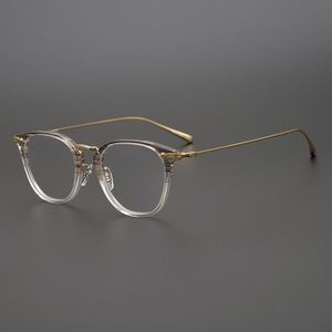 Mode lunettes de soleil cadres 2021 rétro acétate cadre optique titane lunettes verres clairs femmes hommes myopie Prescription lunettes