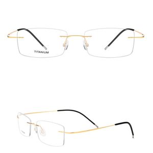 Marcos de gafas de sol de moda 2021 Gafas de titanio sin montura Hombres Sin marco Gafas graduadas Marco Mujeres Miopía Gafas ópticas