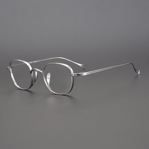 Mode Zonnebril Frames 2021 Vintage Pure Titanium Brillen Frame Mannen Volledige Rim Optische Eyewear Retro Ovaal Recept Myopia Bril FO