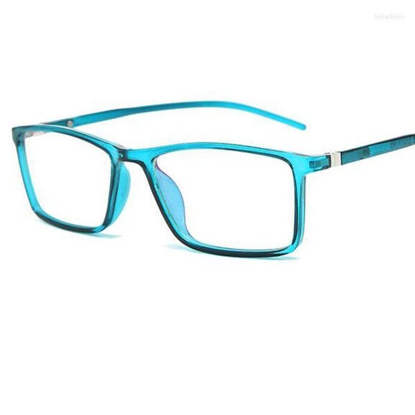 Mode lunettes de soleil cadres 2022 à la mode bleu clair myopie lunettes cadre clair lentille superfine plastique carré lunettes unisexe Transparent