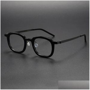 Mode Zonnebril Frames 2024 Esigner Heren Vintage Ip Titanium Acetaat Bril Vrouwen Grote Vierkante Optische Bijziendheid Lenzen Recept Dr Otmko