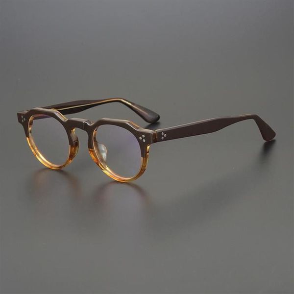 Montature per occhiali da sole alla moda Montature per occhiali in acetato da uomo Designer vintage Occhiali da vista rotondi Miopia Lettura Donna Prescrizione Clear289R