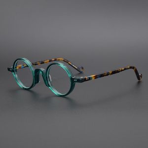 Monturas de gafas de sol de moda Acetato Gafas redondas transparentes Hombres Vintage Montura de anteojos pequeños Mujeres Óptica Prescripción Espectáculo Claro Ey