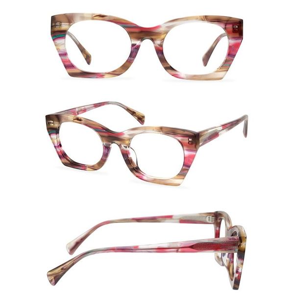 Lunettes de soleil de mode Frames Belight Optical Japon Femmes faites à la main de bonne qualité Men Acétate Prescription Eyeglass Spectacle Frame Eyewear 9578