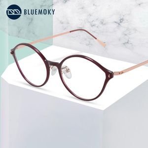 Lunettes de soleil mode Cadres BLUEMOKY Titanium Lunettes optiques Cadre Femmes Myopie Prescription Lunettes Hommes Lentille Claire Flexible Rétro Ovale Ey