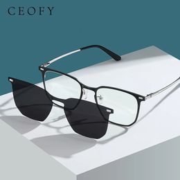Monturas de gafas de sol de moda Ceofy, montura de gafas para hombre, gafas de sol polarizadas magnéticas, montura de gafas de moda graduadas para miopía para hombres y mujeres 231215