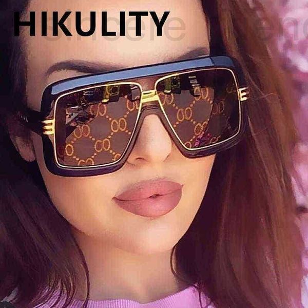 Fashion Sunglasses Frames Designer 2023 Nouvelle marque de luxe One Piece Square pour les femmes Vintage surdimensionné Lens Men Hip Hop Eyewear Black Y66138 VR51