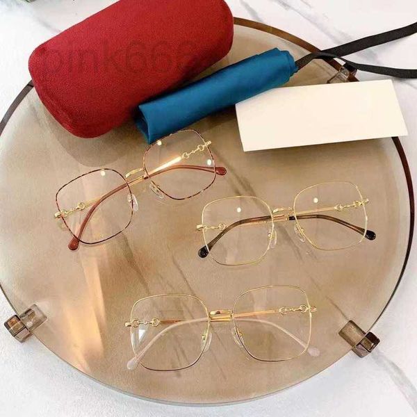 Lunettes de soleil de mode Cadres Designer G Nouveau rang de cheval Boucle Boîte Lentille plate Les mêmes lunettes en métal 0883 de la déesse Ni peuvent être assorties avec des degrés ZYGC