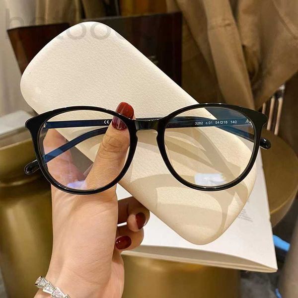 Lunettes de soleil de mode Cadres Designer Plain Eyeglass Black Frame Ultra Light Thin Flat Lens Peut être équipé de lunettes de myopie Frame 76HM