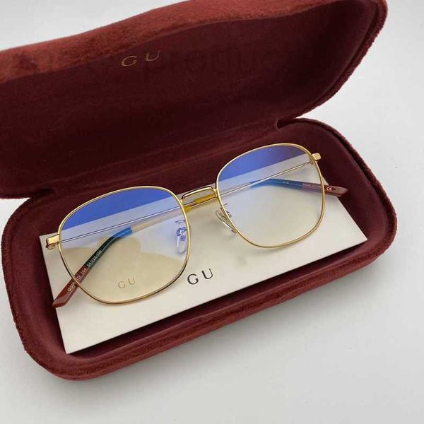 Lunettes de soleil de mode Cadres Designer Star's Même Style G Cadre de lunettes Version haute Hommes et femmes Même style Ruban d'or Lunettes ovales Cadre BQAG