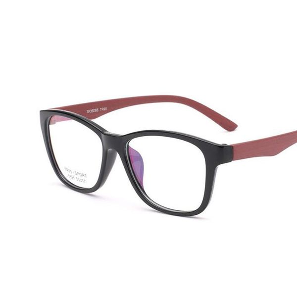 Lunettes de soleil de mode Cadres de lunettes Cadre Nerd Myopie Lunettes optiques Spectacle carré pour femmes hommes Jambes de grain de bois GlassesFashion