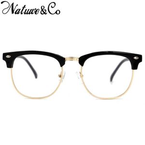 Mode zonnebrillen frames half frame bril ontwerpen heldere lens semi randloze vrouw mannen leesglas computer oogglazen 2021 natuwwe 2522