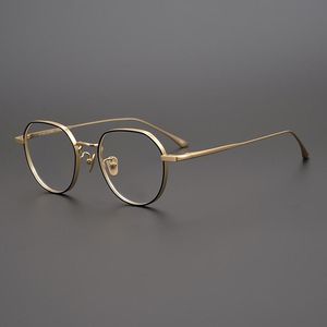 Mode zonnebril frames handgemaakte titanium vintage ronde recept bril mannen vrouwen myopia optische oogglazen frame japan merk retro