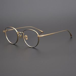 Lunettes de soleil de mode Cadres de haute qualité japonaise faite à la main marque lunettes rétro ronde myopie lunettes de prescription cadre hommes femmes optique T