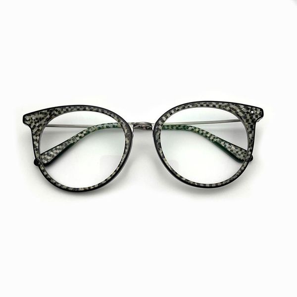 Mode lunettes de soleil cadres haute qualité mosaïque lunettes acétate rond Vintage grande taille pour femmes optique Oculos ordinateur lunettes myopie Presc