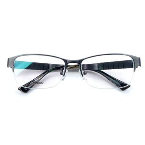Mode Zonnebril Frames Japan Pure Titanium IP-bril Mannen Myopia Semi Randloos Zwart / Grijs Super Duurzaam
