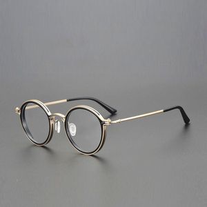 Mode zonnebril frames Japanse hoge kwaliteit acetaat bril frame mannen persoonlijkheid retro ronde bril voor vrouwen duidelijke lens prescripti