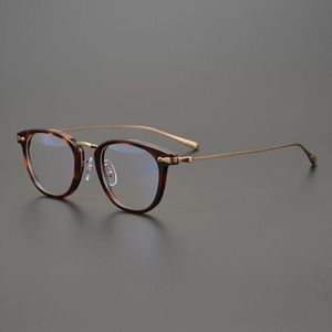 Lunettes de soleil de mode Frames de lunettes de titane de haute qualité de haute qualité japonais Frame des hommes et des lunettes rondes rétro pour femmes