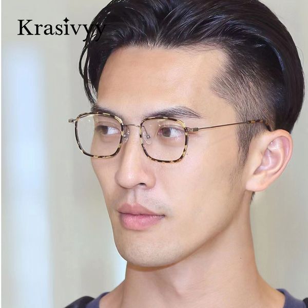 Lunettes de soleil de mode Cadres Krasivyy coréen pur lunettes cadre hommes carré ultraléger optique prescription lunettes femmes pleine jante lunettes 230825