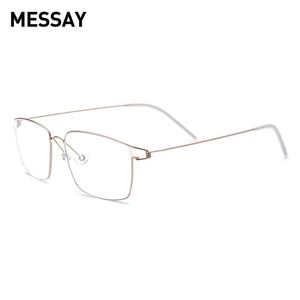 Mode Lunettes De Soleil Cadres MESSAY Titane Alliage Lunettes Cadre Hommes Optique Prescription Lentille Carrée Lunettes Myopie Femmes Coréenne Lunettes MS