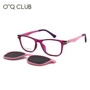 Fashion zonnebrilmonturen O-Q CLUB kinderzonnebril gepolariseerde magnetische clip-on jongens meisjes bril TR90 bijziendheid comfortabele brillen op sterkte T3102 231215