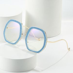 Lunettes de soleil de mode Cadres surdimensionnés ronds femmes lunettes cadre clair lentille lunettes femme optique lunettes hommes anti-blu-rayfashion