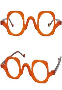 Lunettes de soleil de mode Frames Personnalité Niche Designer Eyewear Vintage Handmade Acétate Lunettes de lecture optique Men Fun Eyeglass Ocu9268172