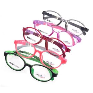 Mode Lunettes De Soleil Cadres Ronde Flexible Optique Enfants Lunettes En Plastique Cadre Unisexe TR90 Enfants Myopie Pour La Vue Lunettes Lunettes