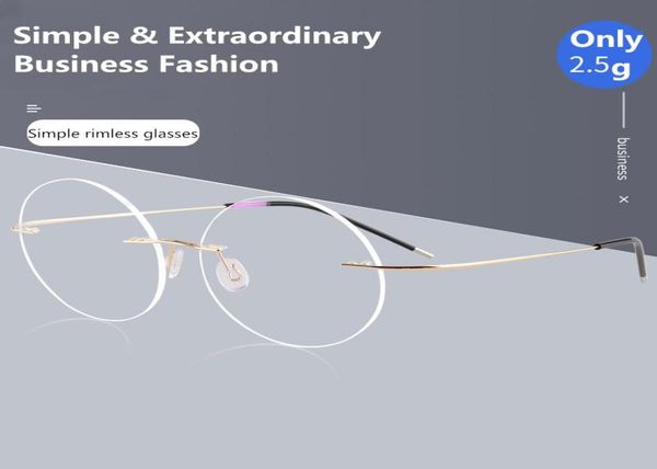 Gafas de sol de moda Marcos redondos sin montura Marco de anteojos Óptico Mujeres Sin marco Lente transparente Metal Círculo grande Gafas flexibles Fo5029440