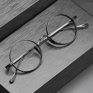 Mode lunettes de soleil montures rondes Vintage pur titane lunettes cadre myopie optique Prescription lunettes femmes optique