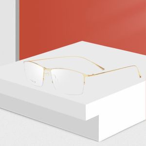 Marcos de gafas de sol de moda Aleación de titanio Medio borde Anteojos Marco Forma cuadrada Marca Gafas graduadas Estilo para hombres y mujeres