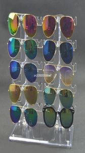 Les lunettes de soleil de mode cadres à deux rangées rack 10 paires de verres de verres affichage stand transparent dropship7441564