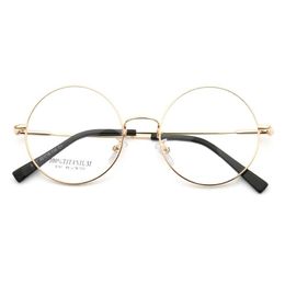 Lunettes de soleil de mode Frames Femmes Cound Eyeglass for Men Metal Eyeglasses surdimensionnées RX Verres RX Full Rim Lightweight Gold Eyewear 208S