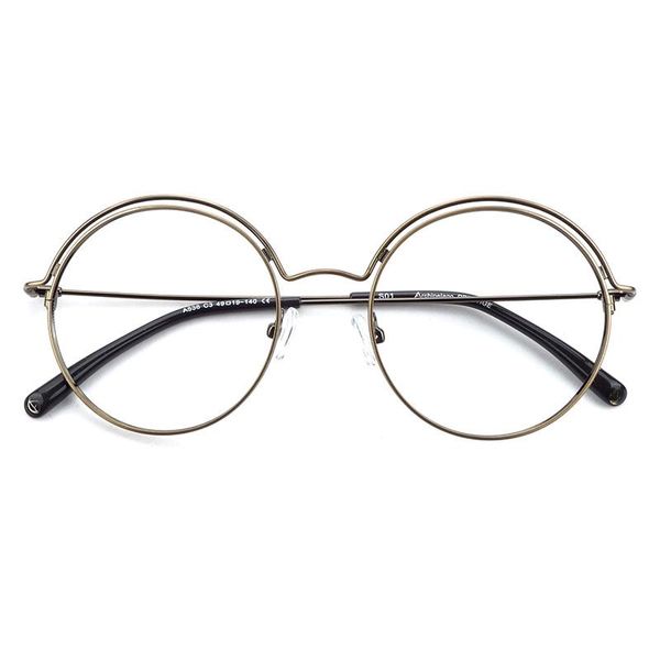 Mode lunettes de soleil cadres femmes lunettes pour myopie/lecture/progressif rond Style Bronze