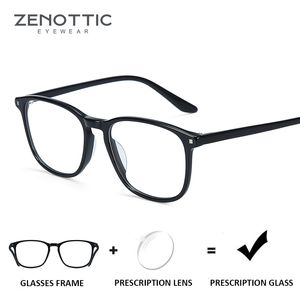 Mode zonnebrilmonturen ZENOTTIC Progressieve bril op sterkte met acetaat Dames Anti-blauw licht Pochromisch Op maat gemaakt brilmontuur Bijziendheid Brillen Heren 230824
