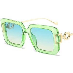 Mode lunettes de soleil femmes carré lunettes de soleil Adumbral Anti-UV lunettes cadre surdimensionné lunettes personnalité Temples ornemental